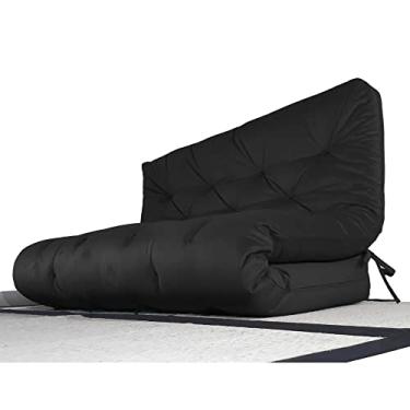 Imagem de Colchão Futon Casal Dobrável Sofa Cama Preto Acquablock