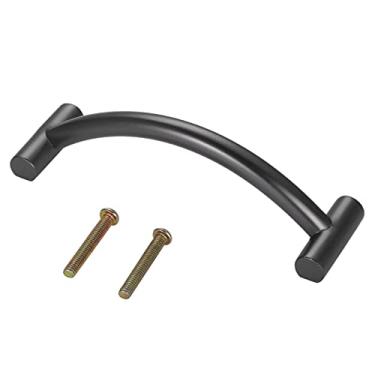 Imagem de 1 conjunto de moda lidar com ouro brilhante/preto/cinza puxar liga sólida botão simples estilo único furo 96/128 / 192mm porta gaveta de gaveta YYDFPIIA (Color : Grey Hole 96mm)