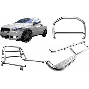 Imagem de KIT QUEBRA MATO+ESTRIBO+SANTO ANTONIO STRADA ATÉ 2013 CROMO