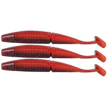 Imagem de Isca de pesca artificial Minnow isca 3 peças isca artificial para peixe(#1 Vermelho Escuro)