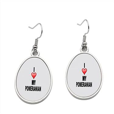 Imagem de Brinco Pomerian - I Love Pomerian Brincos pendentes para meninas - Presente de festa de aniversário dos namorados