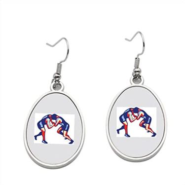 Imagem de Freestyle Brinco retrô de luta livre – Brincos pendurados para meninas – Presente de festa de aniversário dos namorados, Metal, Sem pedras preciosas