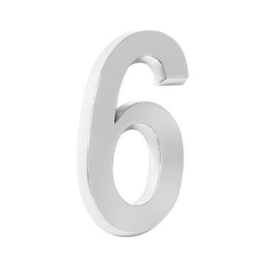 Imagem de Número Residencial 3D "6" Plástico ABS Cromado Metalcromo