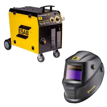 Imagem de Kit Máquina de Solda Smashweld 277X + Máscara preta Savage A40 - Esab