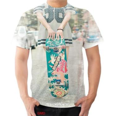 Imagem de Camiseta Camisa Mulher Skatista Sk8 Long Board Garota Girl - Estilo Kr
