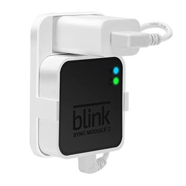 Imagem de WDZREE Suporte de parede para tomada para módulo Blink Sync 2, economize espaço e suporte de montagem fácil para câmera de segurança residencial externa Blink com cabo curto de montagem fácil e sem fios ou parafuso