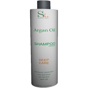 Imagem de Shampoo Profissional Limpeza Profunda Argan Oil 500 Ml - She