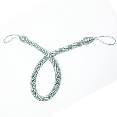 Imagem de 1 peça Corda de Cortina Corda Amarra Corda Feito à Mão Clipes de Retenção de Cortina Acessórios para Casa Decorativos, Azul Claro, 2 Peças
