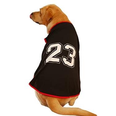 Imagem de Números de coletes para cães Jersey de cães esportivos impressionáveis roupas grandes cães (xs-7xl) para camiseta de cachorro pequena e média grande