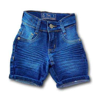 Imagem de Bermuda Jeans Infantil Masculina Escura  - Mundo Princípe Kids