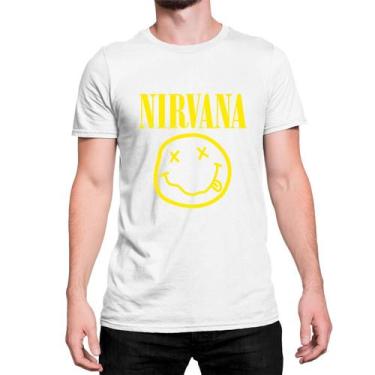 Imagem de Camiseta Algodão Básica Logo Nirvana Emoji Carinha Amarela - Mecca