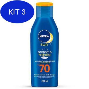 Imagem de Kit 3 Protetor Solar Nivea Sun Protect & Hidrata Fps 70