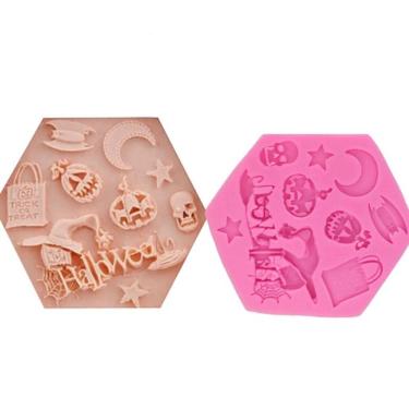 Imagem de Molde De Silicone Bruxa Halloween Abóbora Pequeno
