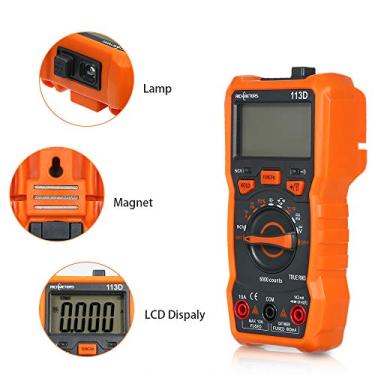 Imagem de Tingpai RM113D NCV Multímetro 6000 Contagens Auto Variando AC/DC Tempe tu de Tensão Medidor de Medição de Flash de Luz de Fundo G nde Tela com Sucção Magnética