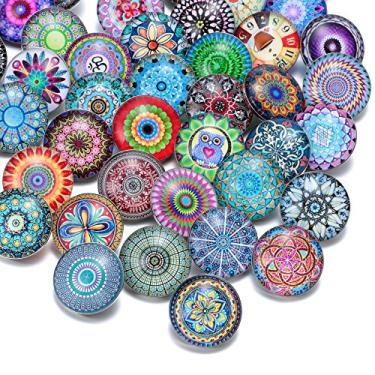 Imagem de Conjunto de 20 peças de berloques de joia de encaixe de vidro, acessórios chiques para artesanato, costura, fliperama feminino, Kzhm013