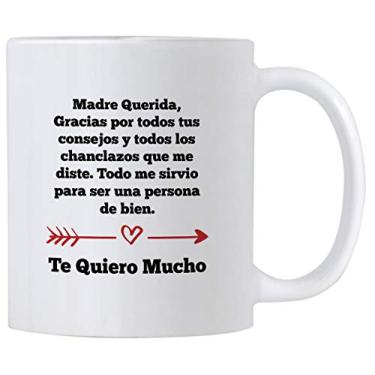 Imagem de Casitika Regalos para Mama. Tazas para Cafe de Dia de Madres de 325 ml Caneca feminina para o Dia das Mães em espanhol. Presentes para a mãe latina de aniversário.
