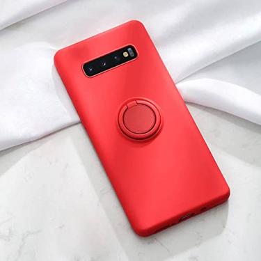 Imagem de Capa de silicone magnético de luxo para Samsung Galaxy S22 S21 Ultra S20 FE S10 S9 S8 Plus S10E S 22 21 A70 A50 Suporte de anel Soft Cover, vermelho, para Samsung S20 Ultra