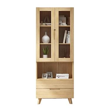 Imagem de KIZQYN Estante de livros porta de vidro contra a parede casa do chão ao teto sala de estar estudo quarto luz luxo multicamadas treliça estante de livros (cor: a)