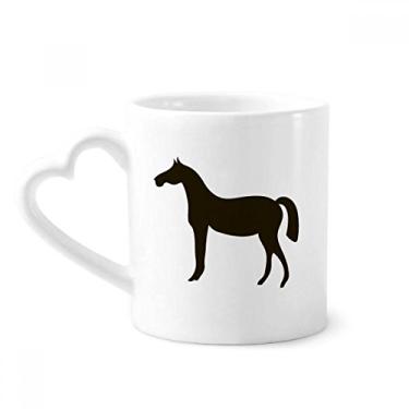 Imagem de Caneca de retrato de animal cavalo preto caneca café cerâmica copo de coração de vidro