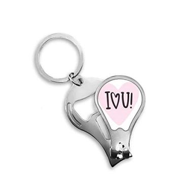 Imagem de Chaveiro abridor de unhas estilo citação rosa I Love You