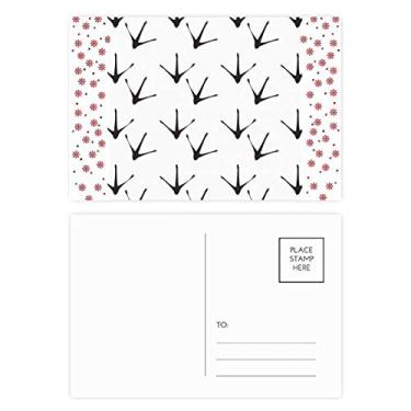 Imagem de Desenho de pegada de garra de galinha protege animal Natal flor postal celebração cartão postal de bênção