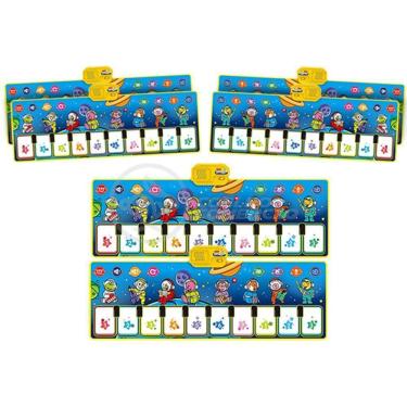 Imagem de Kit 6 Un Piano Music Tapete Musical 10 Teclas Touch azul