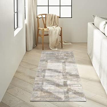 Imagem de Calvin Klein Rush Tapete abstrato desgastado cinza/bege 60 x 200 cm, (caminho de 2,1 m)