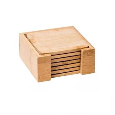 Imagem de Porta Copos De Bambu Quadrado E Suporte Ecokitchen - Mimo Style