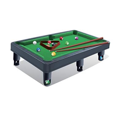 Imagem de Braiton Mini conjunto de piscina de mesa, bilhar de mesa, conjunto de piscina de mesa de madeira com 15 bolas e 2 tacos, conjunto de bilhar de jogos de mesa portátil para crianças brincarem em prata-e família, marrom, pequeno