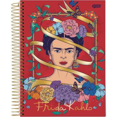 Imagem de Caderno Espiral Frida Kahlo Vermelho 10 Matérias 160 Folhas - Jandaia