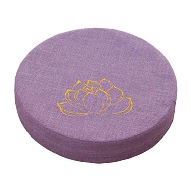 Imagem de Almofada para meditação Assento Capa com zíper de 16" de diâmetro Acessórios para meditação Travesseiro de chão para sala de estar ao ar livre, Violeta Claro 10cm
