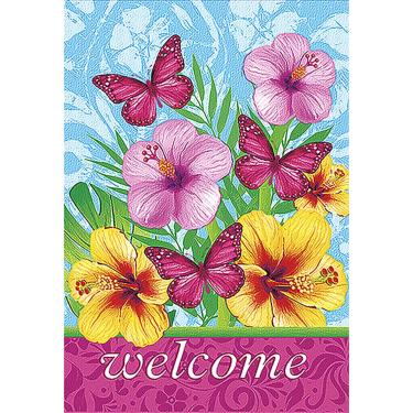 Imagem de Morigs Bandeira decorativa de primavera para casa com flores fabulosas de boas-vindas 71 x 101 cm