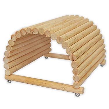 Imagem de Toca Casinha de Madeira Pinus Natural Para Chinchila Porquinho da India