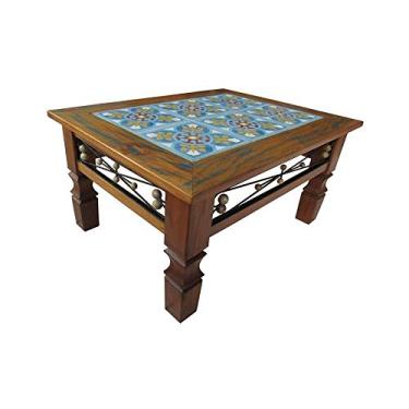 Imagem de Mesa de Centro Rústica Ciano em Madeira de Demolição - Cód 2515