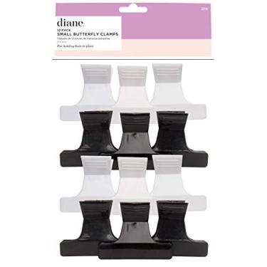 Imagem de Diane Grampos de borboleta pequenos para secção, corte de cabelo, secagem, grampos de cabelo de borboleta para mulheres e meninas, 5,7 cm, preto e branco (pacote com 12)