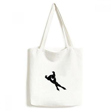 Imagem de Bolsa de lona preta para patinação esportiva de inverno bolsa de compras casual bolsa de mão