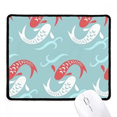 Imagem de Tapete de borracha para jogos Carp Waves Japan Totem com borda costurada