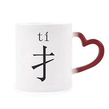 Imagem de Componente do personagem chinês ti Caneca sensível ao calor Copo de grés que muda de cor vermelha