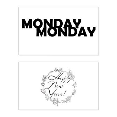 Imagem de Personagens elegantes Monday Festival Ano Novo Cartão de felicitações Bless Mensagem Presente
