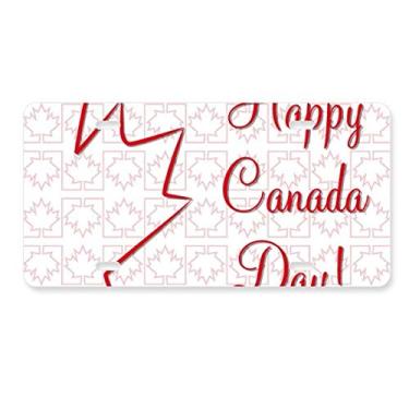 Imagem de DIYthinker Etiqueta de aço inoxidável para decoração de placa de licença de desenho de folhas de bordo Happy Canada Day