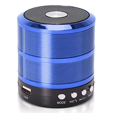 Imagem de Caixa De Som Bluetooth 5W Rms Grasep D-BH887 Portátil Mp3 Rádio Fm com entrada USB Pen Drive Micro SD Cartão De Memória P2 Auxiliar (Azul)