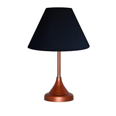 Imagem de Abajur medio para Sala ou Quarto base em aluminio e cupula de tecido (Cobre - Preto)