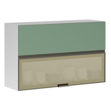 Imagem de Armário Basculante 120cm 2 Portas E C/Vidro Reflecta Bronze