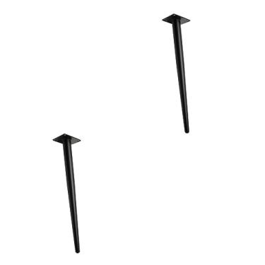 Imagem de DOITOOL 2 Pçs Cômodas Pés Projeto Preto Vaidade Cadeira Elegante Otomano Escritório Em Casa Sofá Mesa Pernas Redondas Chá Tv Para Sofá/Cômoda/Cama/Cadeira/Cama De Café Armário Mesa Cm