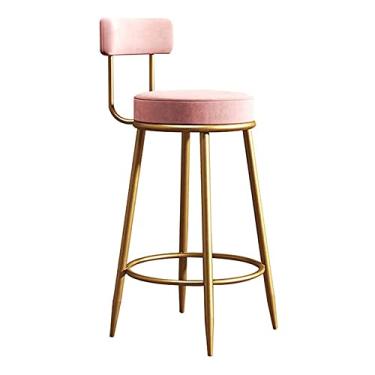 Imagem de Cadeiras de jantar cadeiras de sala de jantar banquetas de bar de cozinha balcão de alta altura cadeiras de bar cadeiras de veludo banco de balcão de assento com pernas de metal para café da manhã/sala de jantar/sala de estar Tudo está bem