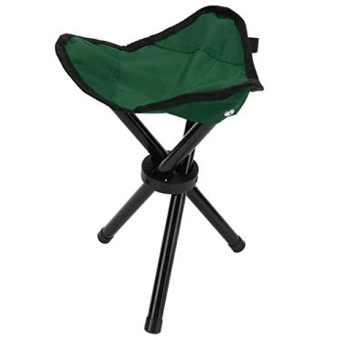 Imagem de DAUERHAFT Banco de tripé de acampamento, design ergonômico, leve, com cordão para pesca ao ar livre (verde)