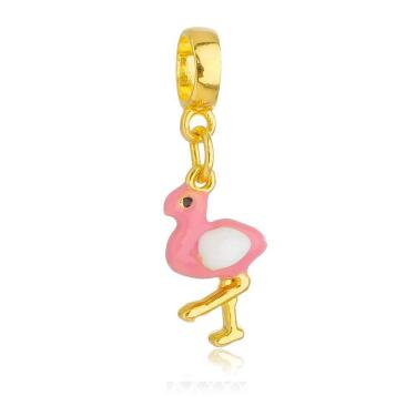 Imagem de Pingente Berloque Flamingo Pandora Banhado a Ouro 18k