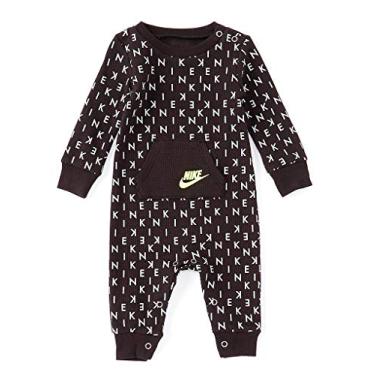 Imagem de Capuz de manga comprida t rmica com estampa de waffle da Nike Baby (Preto(56E416-023)/Volt, 6 meses)