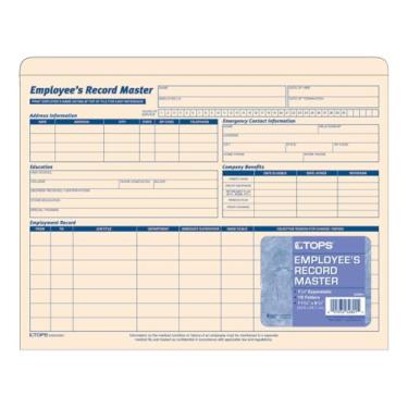 Imagem de TOPS Jaqueta de arquivo Employee Record Master, 3,8 cm expansível, 29 x 24 cm, Manila, pacote com 15 (32801)