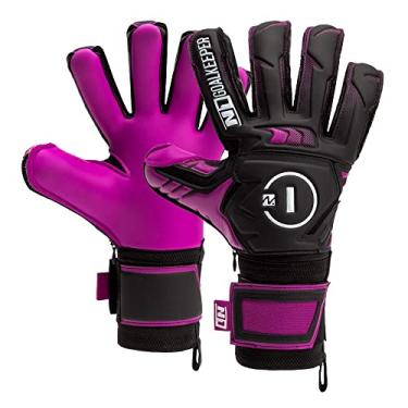 Imagem de N1 Goalkeeper gloves Beta 2.0 Elite Luvas de Goleiro Adulto para Futebol Profissional com Corte Padrão. De Látex Alemão com Fechamento de Fita Dupla. Ótimo Agarre e Amortecimento. Roxo. 10